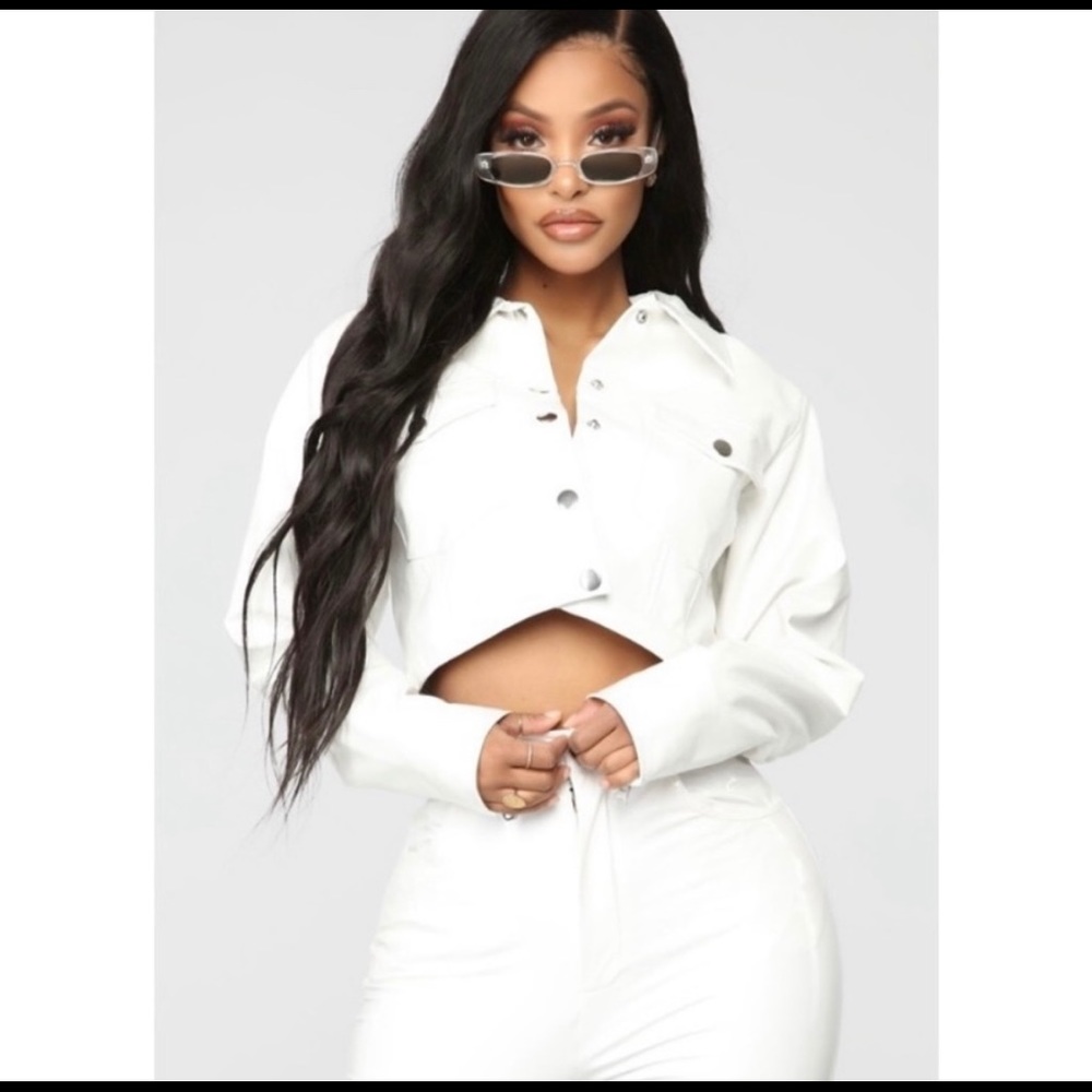 White Faux Leather Jacket